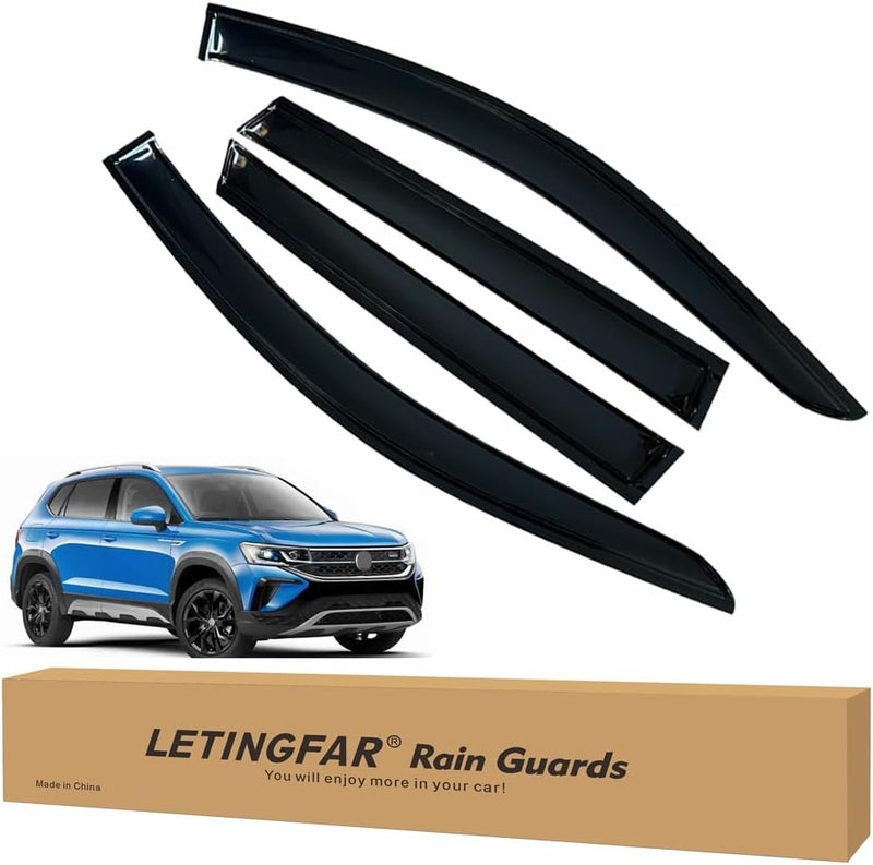 LETINGFAR Window Visors Rain Guards for Volkswagen Taos 2021 2022 2023 2024 Accessories, Wind Deflectors Vent Shades for Volkswagen Taos - Image 1